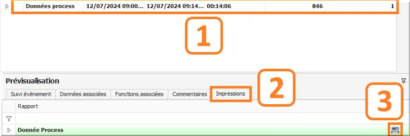 Aperçu Rapport évènement
